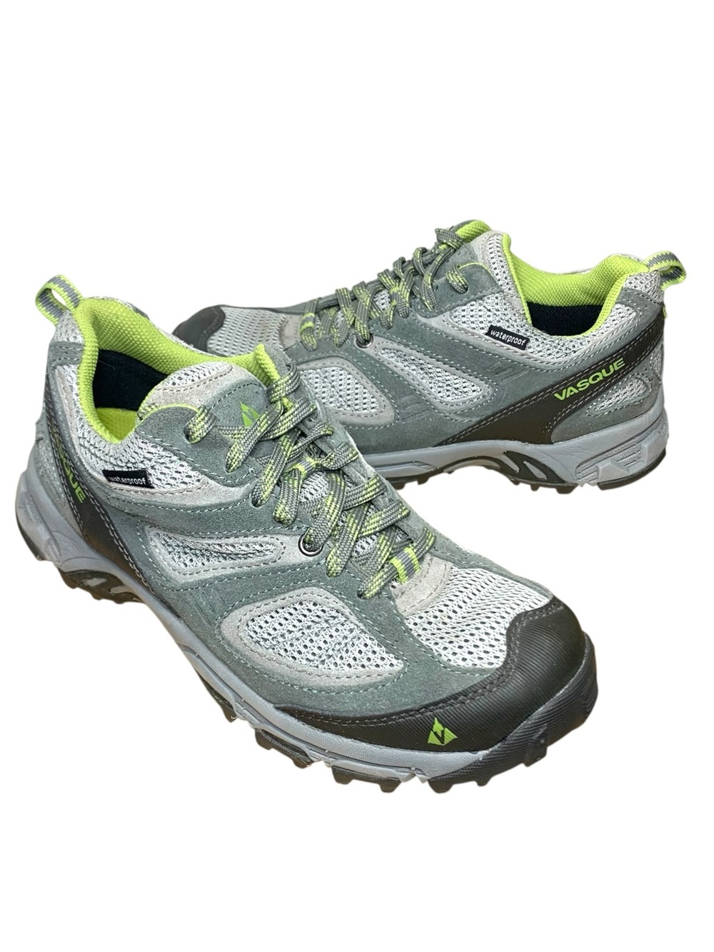 Vasque Leather Hiking Trail Shoes Gray Sz 7 Breathable Mesh Sneakers Gorpcore